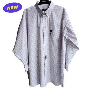 19 34/35 White Red Blue Dress Shirt Check Traditional Fit Dark Jos A Bank New Sz